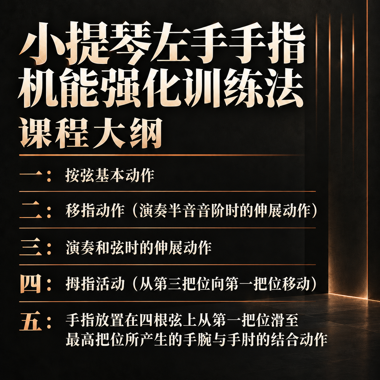 左手手指机能强化训练法 · 课程大纲